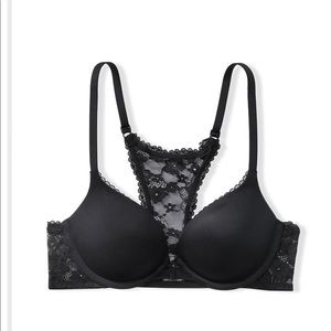NWT VICTORIAS SECRET BODY BY VICTORIA PUSH UP LACE BACK BRA 32D